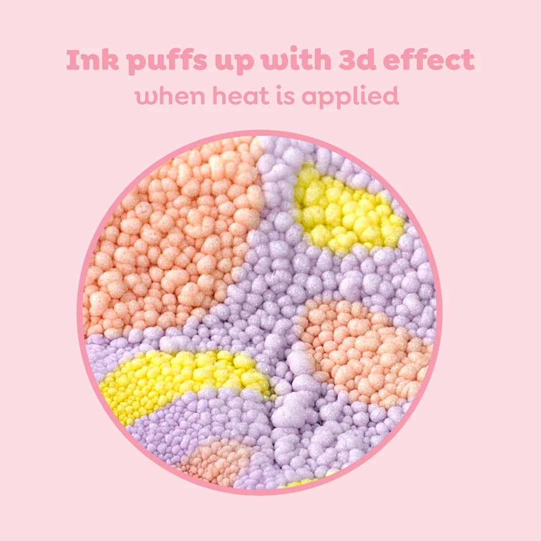 Scented Puffy Popcorn Pens with colorful textured ink that puffs into a 3D effect when heated