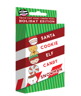Santa Cookie Elf Candy Snowman holiday edition cheese pizza box with festive character illustrations