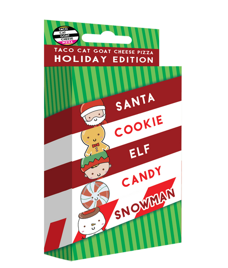 Santa Cookie Elf Candy Snowman holiday edition cheese pizza box with festive character illustrations