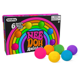 NeeDoh Teenie Rainboh colorful squishy balls set with six groovy rainbow colors for sensory and fidget fun.