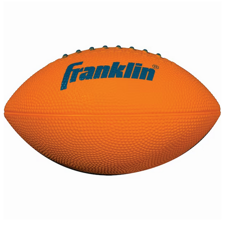 Mini Probrite Football soft foam orange football for kids, approximately 6.5 inches long, bright and lightweight.