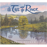 The Tree and the River book cover showing a yellow tree by a reflective river with distant hills and grazing deer.