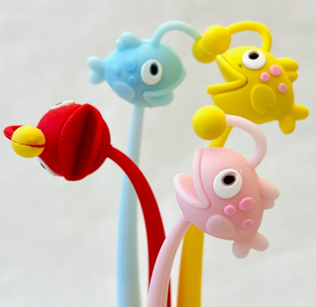 Colorful Anglerfish Wiggle Gel Pen set featuring fun fish designs with gel-based ink for smooth, bold writing.