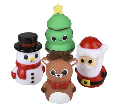 Christmas Finger Puppet set featuring cute snowman, reindeer, Christmas tree, and Santa figures for festive play.