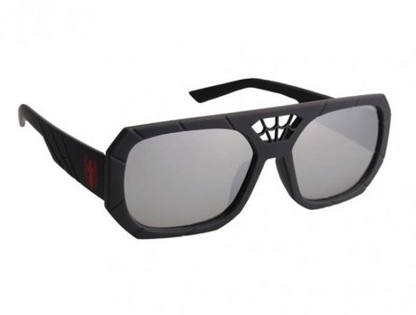 Arkaid Spiderman Sunglasses with black frame, web design detail, and 100% UVA/UVB protection for superhero style.