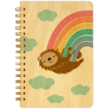 Rainbow Sloth Wood Notebook