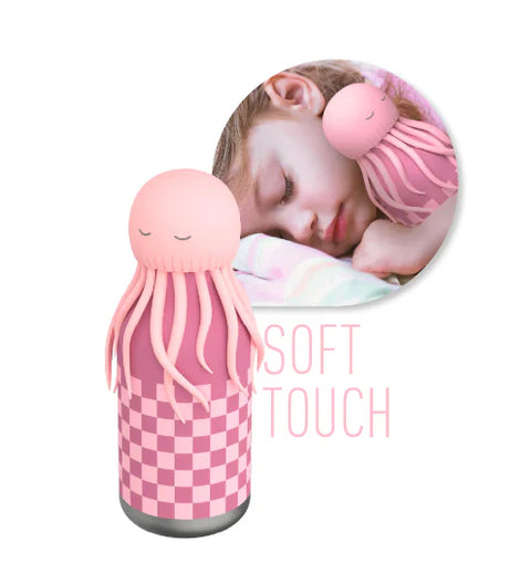 Asobu Water Bottle | Jellyfish with soft pink octopus lid, perfect for kids and spill-proof adventures.