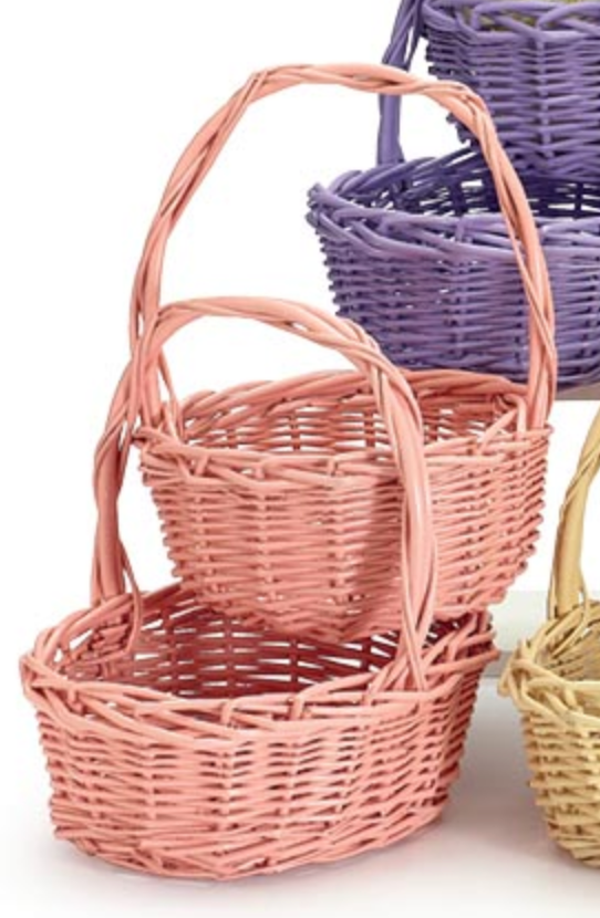 Spring Color Willow Basket | Pink