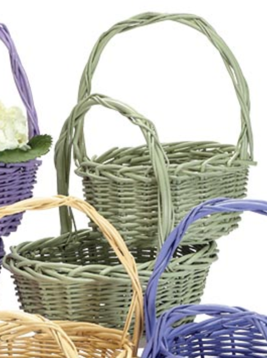 Spring Color Willow Basket | Green