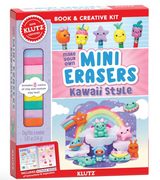 Make Your Own Mini Erasers Kawaii Style kit with colorful clay, cute character designs, and step-by-step crafting guide.