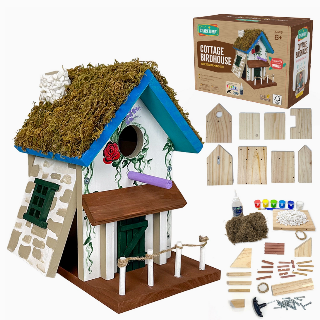 Cottage Birdhouse Woodworking Kit