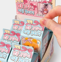 Fluffy Cat DIY Keychain Blind Box featuring a fluffy orange cat charm in colorful packaging