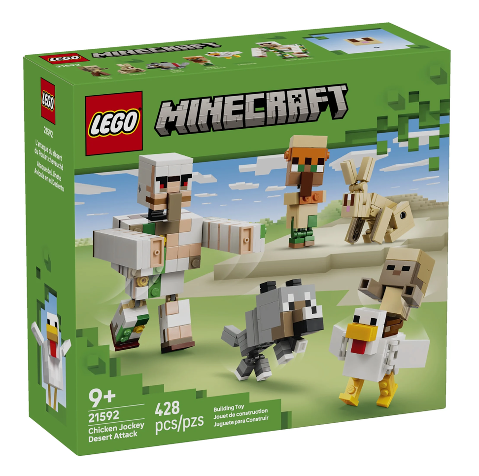 Minecraft Chicken Jockey Desert Attack building set box showing Minecraft characters chickens and desert scene
