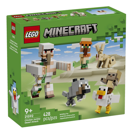Minecraft Chicken Jockey Desert Attack building set box showing Minecraft characters chickens and desert scene