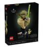 Star Wars Yoda Bust building set box featuring a Yoda model with a green lightsaber