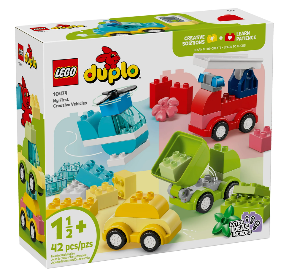 Duplo Creative Vehicles colorful building set box with cars boat and helicopter