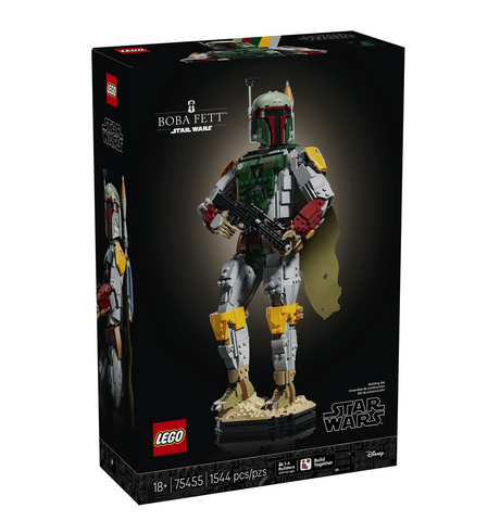 Star Wars Boba Fett building set in a black display box