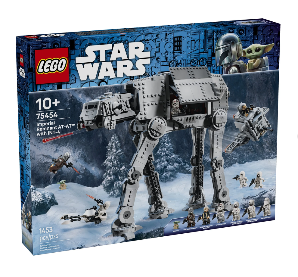Star Wars Imperial Remnant AT-AT with INT-4 LEGO building set box featuring AT-AT and minifigures