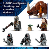 Star Wars Offworld Sandcrawler and Mudhorn LEGO set with minifigures and Grogu
