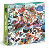 500pc Dashing All the Way Puzzle featuring festive woodland animals in snow