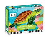48pc Green Sea Turtle Mini Puzzle featuring a colorful underwater sea turtle illustration
