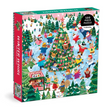500pc Winter Whirl Family Puzzle colorful festive winter scene puzzle box with Christmas tree and playful characters