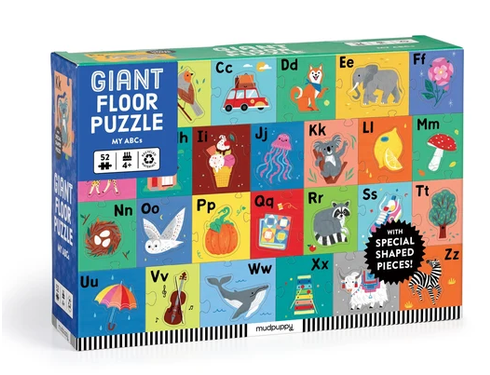 52pc My ABC's Giant Floor Puzzle colorful alphabet puzzle box with animal and letter illustrations