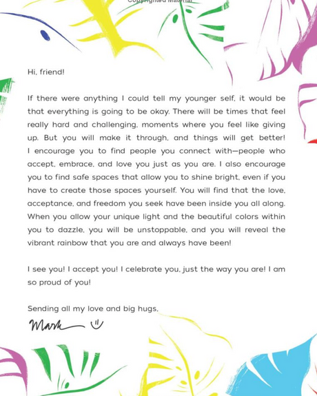 I Am a Rainbow! message encouraging self-acceptance, love, and embracing your unique vibrant colors.