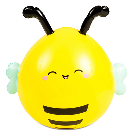 Beach Ball | Squishmallow Sunny the Bee inflatable pool and beach toy with smiling bee face and antennae.