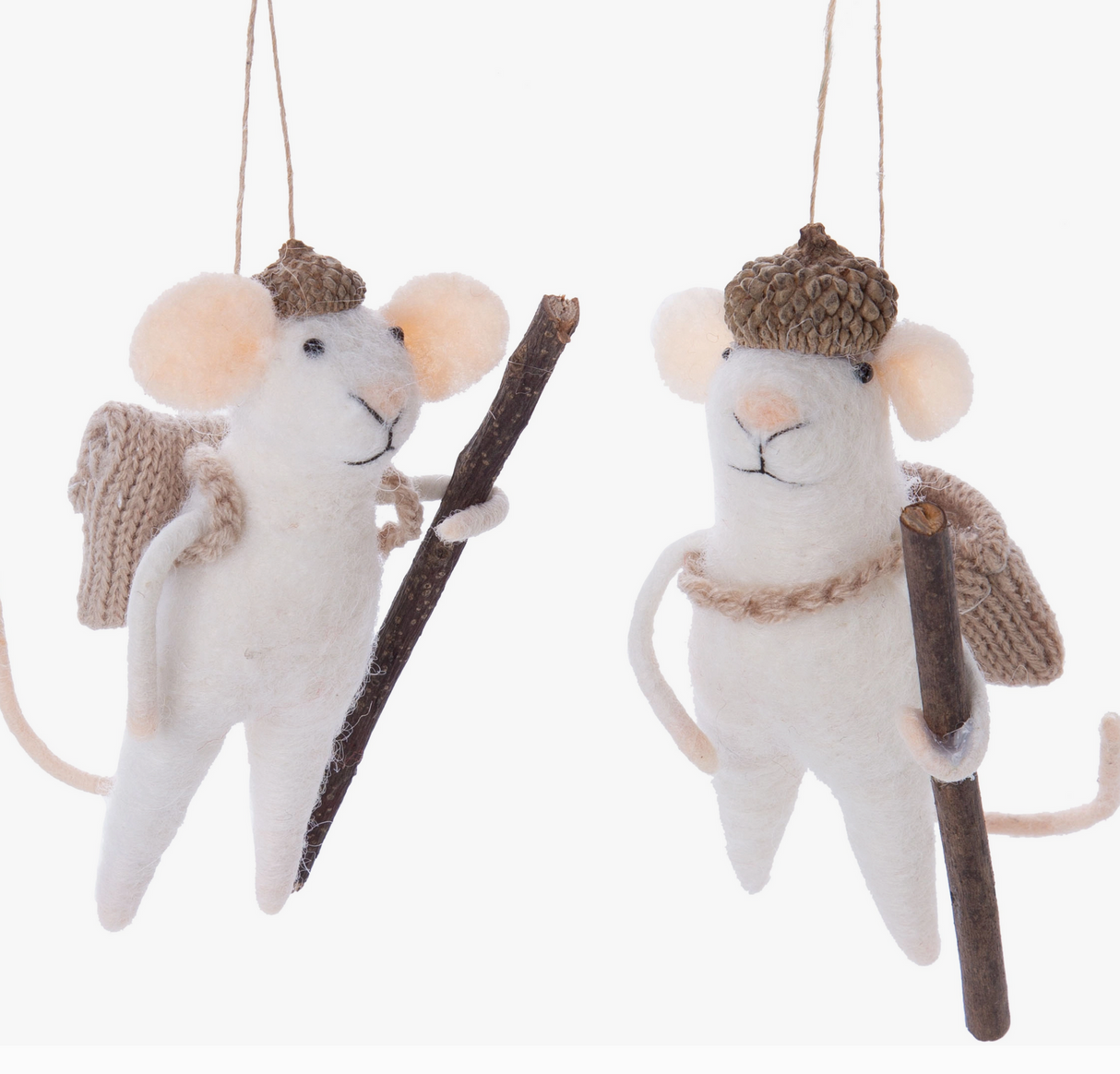 Hiking Mouse Felt Ornament