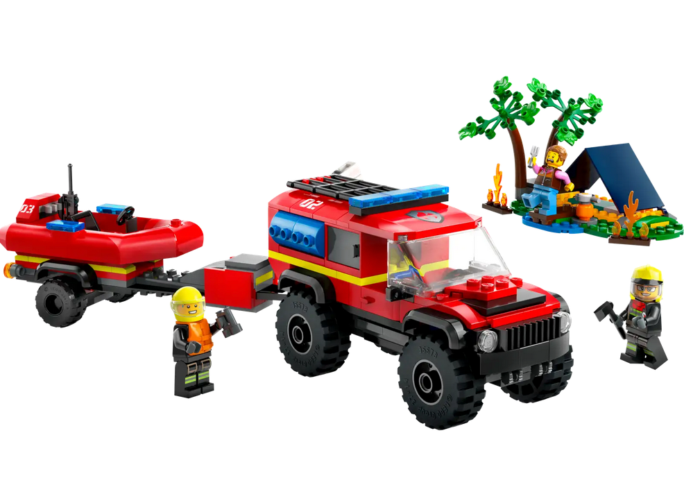 City 4x4 Fire Truck with Rescue Boat
