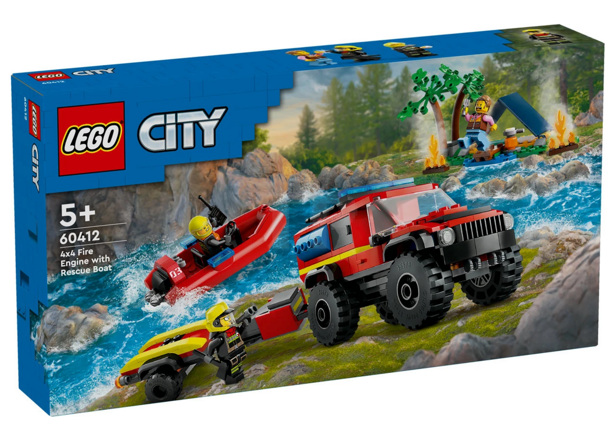 City 4x4 Fire Truck with Rescue Boat