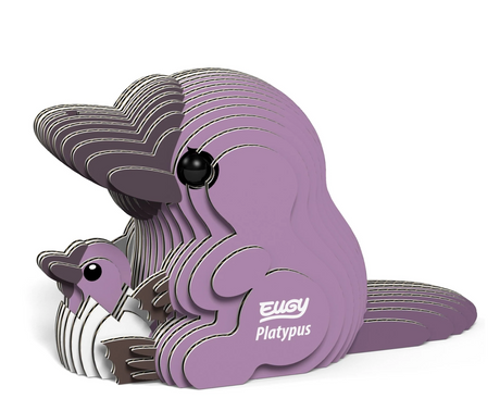 EUGY | Platypus 3D puzzle of a platypus and baby made from eco-friendly biodegradable cardboard.