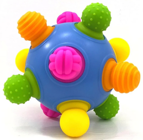 Woblii Sensory Ball with colorful textured nubs designed for tactile play and sensory development for children ages 3 months+