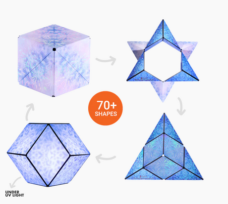Shashibo | Holographic Polar magnetic puzzle cube transforming into over 70 geometric shapes with holographic designs.