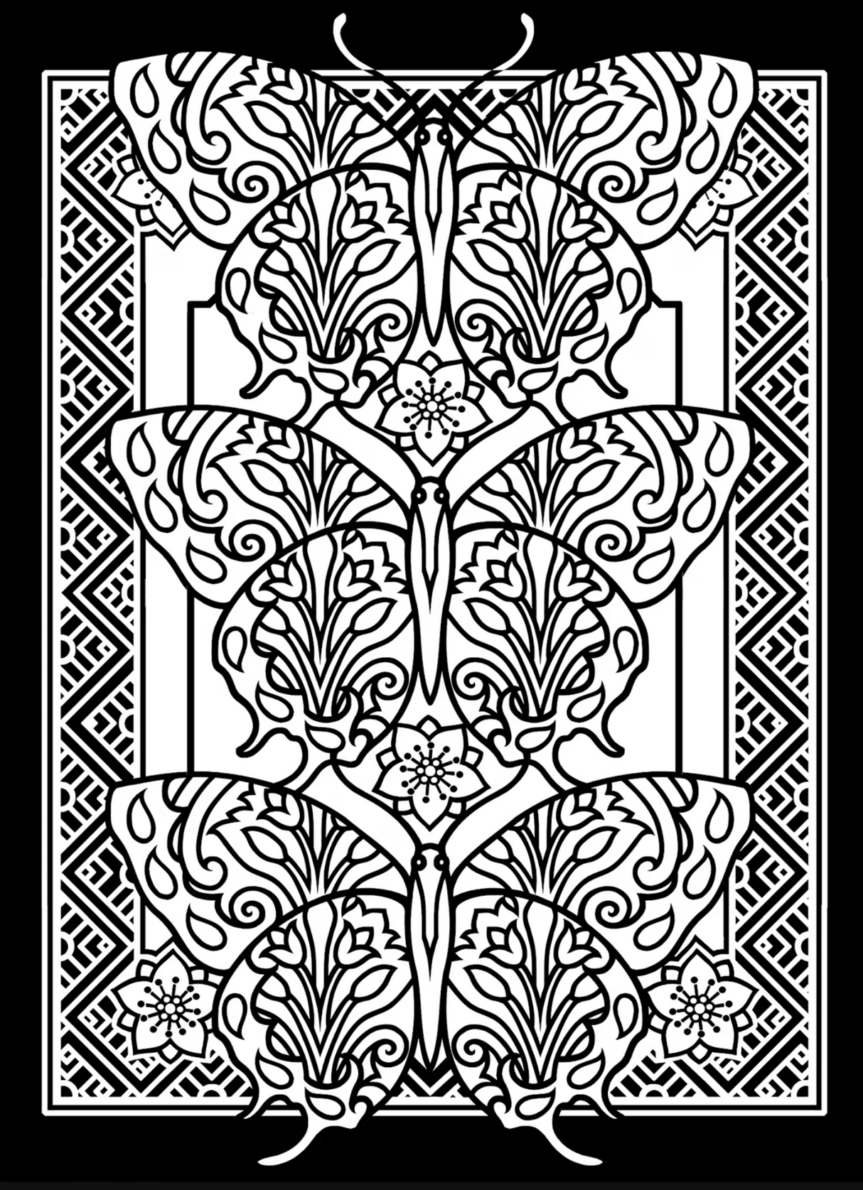 Fanciful Butterflies Stained Glass Coloring Book