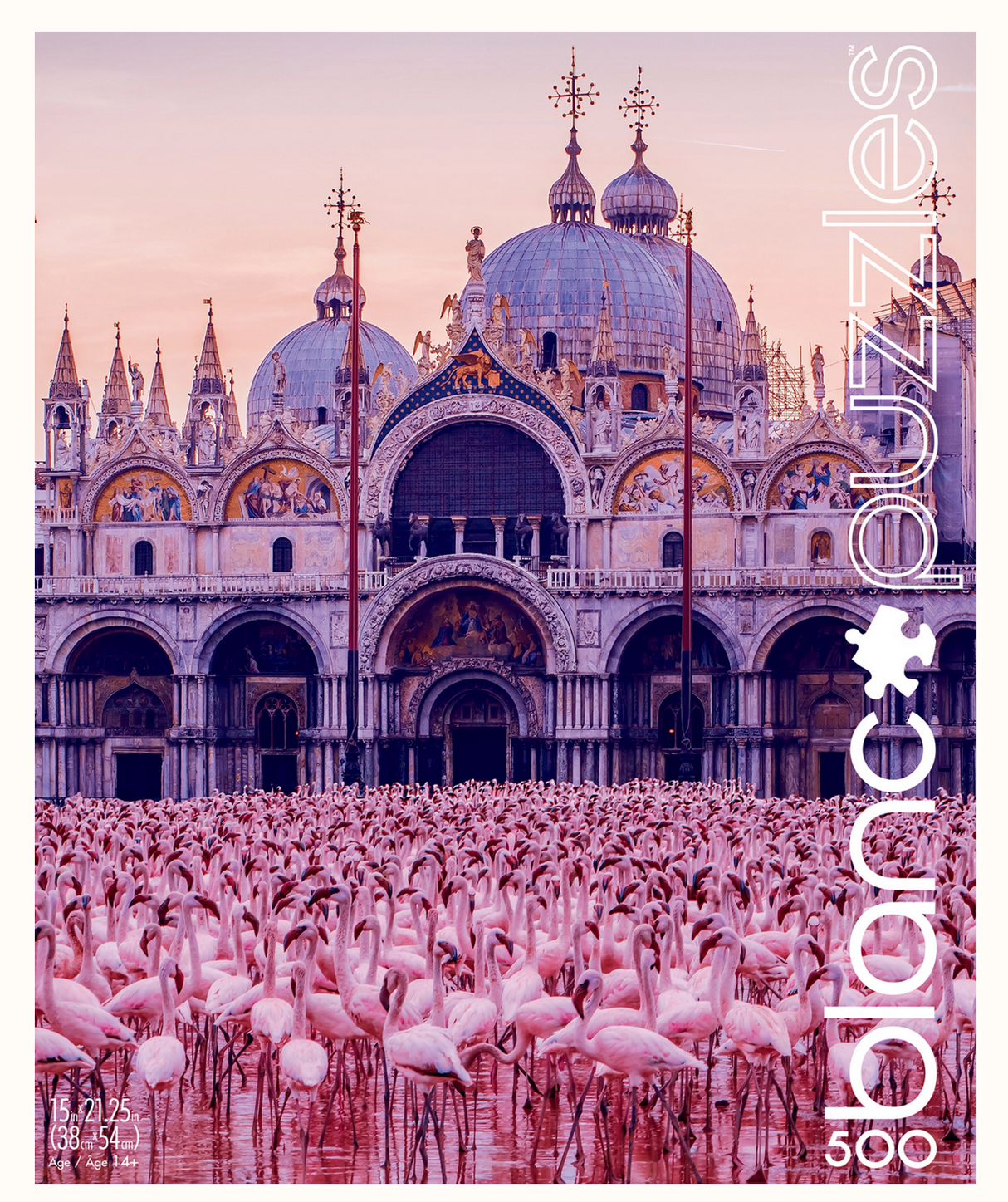 500pc Pink Flamingo Palace Puzzle