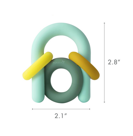 Silicone Teether | HOOP baby teether with easy-grip shape and sliding rings for soothing gums and stimulating play.
