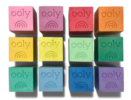 Chalk-o-rama Block Sidewalk Chalk set of 12 colorful, stackable, easy-to-grip, non-toxic outdoor chalk blocks.
