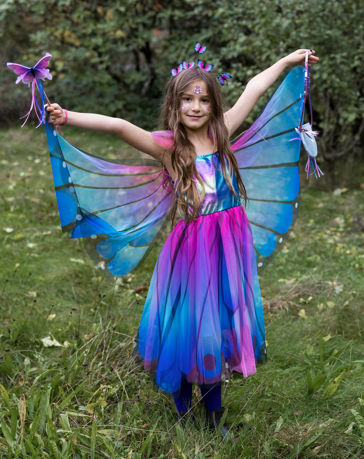 Butterfly Twirl Dress & Wings | Blue Size 5-6