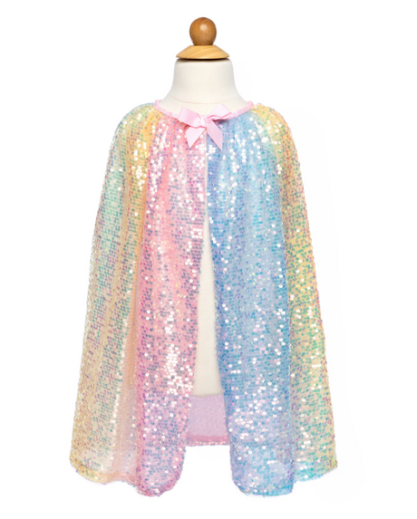 Sequins Cape | Ombre Size 4-6 with sparkling sequins and a pastel ombre design, perfect for stylish kids' dress-up.