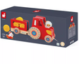 Farm Pull Along Tractor wooden toy with removable trailer, straw bales, sheep, and hen for toddlers 12m+ imaginative play.