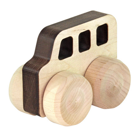 Mini Monster Vehicle | Bus wooden toy with big wheels and laser-cut design, perfect for toddlers and creative play.