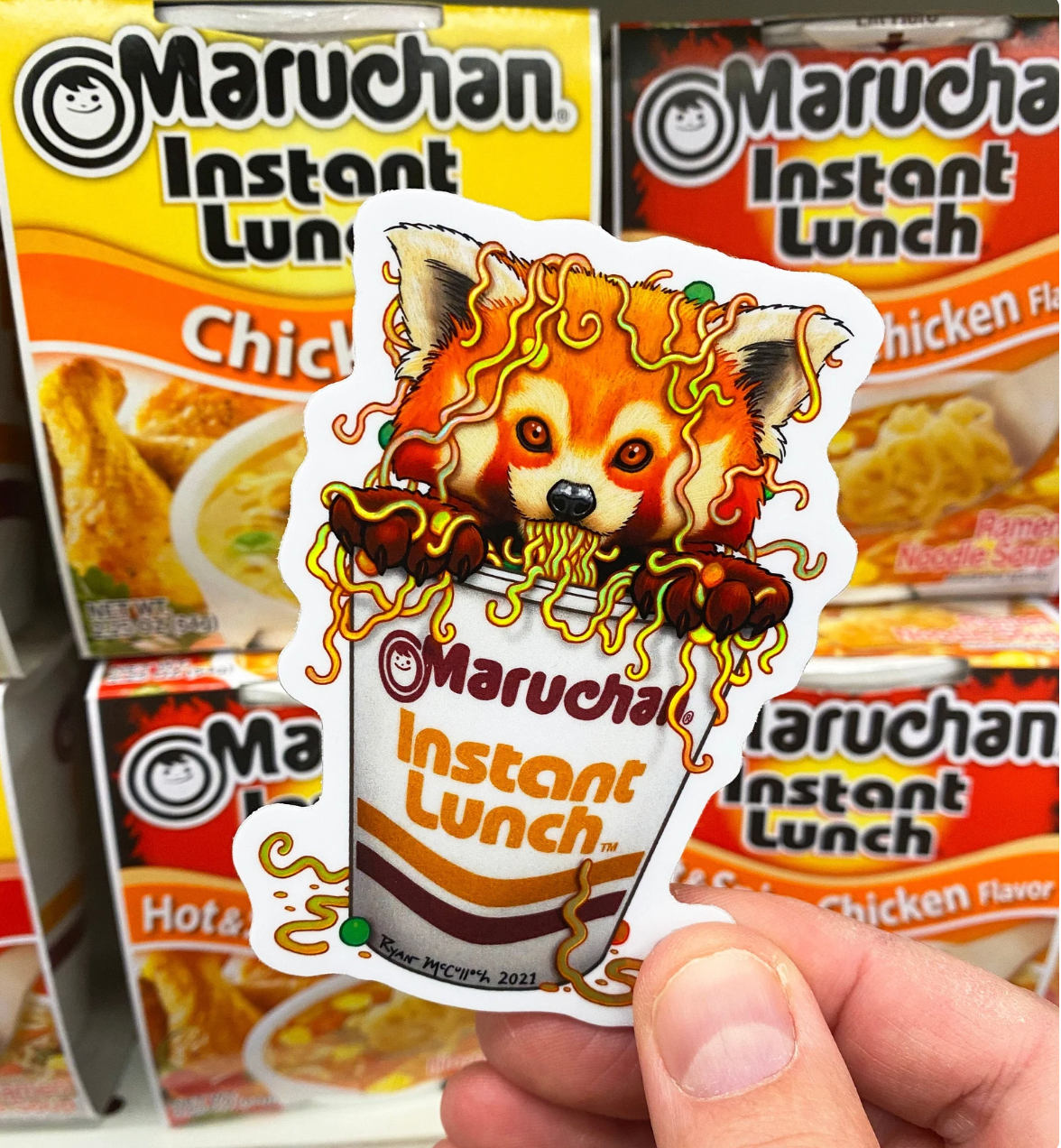 Red Panda Ramen Sticker