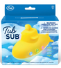 Fred Tub Sub yellow submarine bath toy that lights up in water for kids aged 3 and up, safe BPA-free silicone.