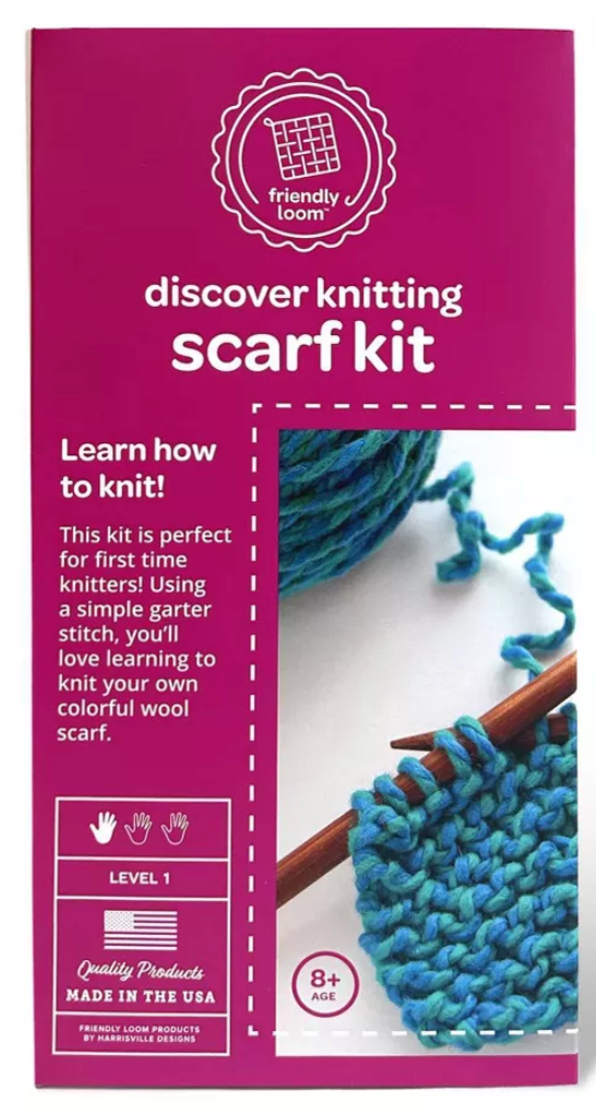 Discover Knitting Scarf Kit | Blue