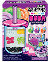 Mixed by Me Boba Thinking Putty with 5 charm packs, 3 putty tins, and milk putty for endless boba combos.