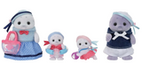 Seal Family toy set featuring mother, father, and babies in marine-style clothes with pool accessories.