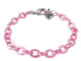 Pink Bracelet Chain with adjustable 7.5" length, made of base metal, perfect for adding personalized charms.