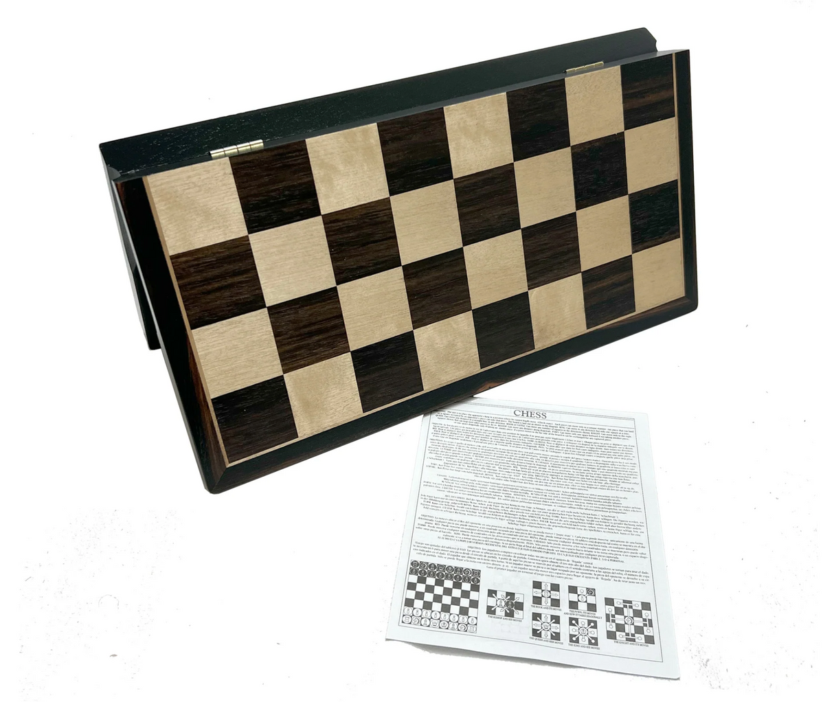 Chess Set Ebonized Wood Folding